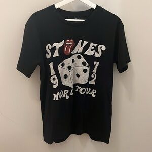 Rolling Stones 1972 World Tour Tee Shirt Unisex Size Medium Reproduction Black